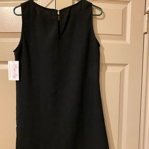 NWT Black Midi Dress Small Scalloped Bottom